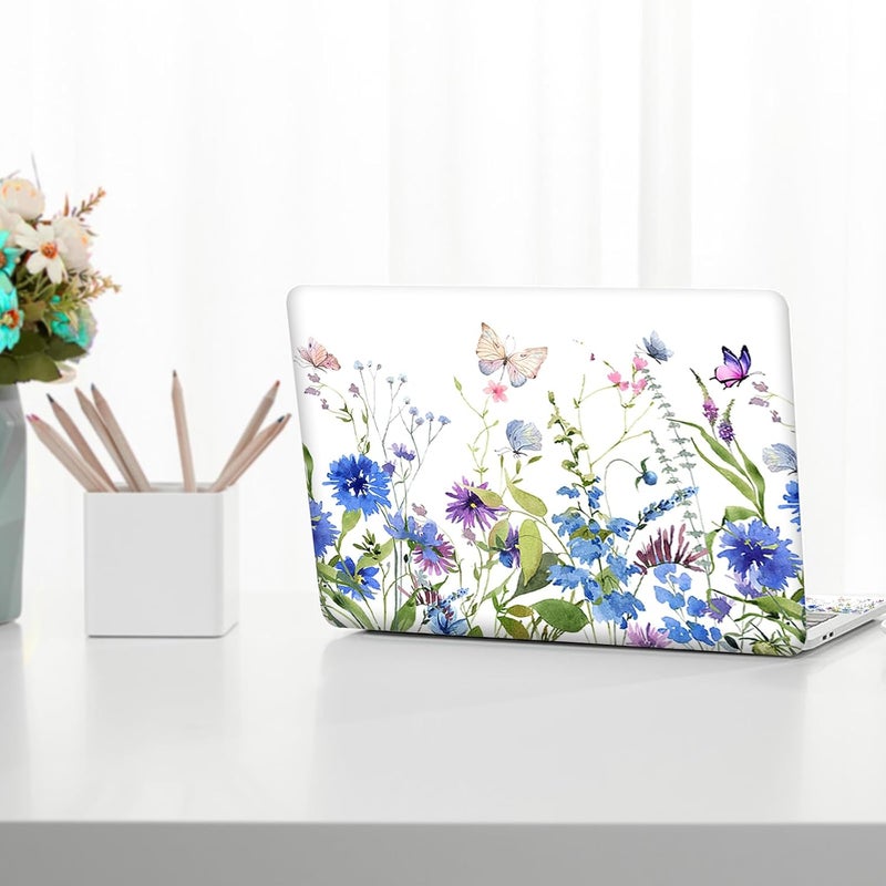 Lauspuck Laptop Skin Sticker Decal, 12" 13" 13.3" 14" 15" 15.4" 15.6 inch Universal Vinyl Notebook Skin Sticker Cover Art Protector Decal with Free 2 Wrist Pads, Beautiful Floral White - Image 3